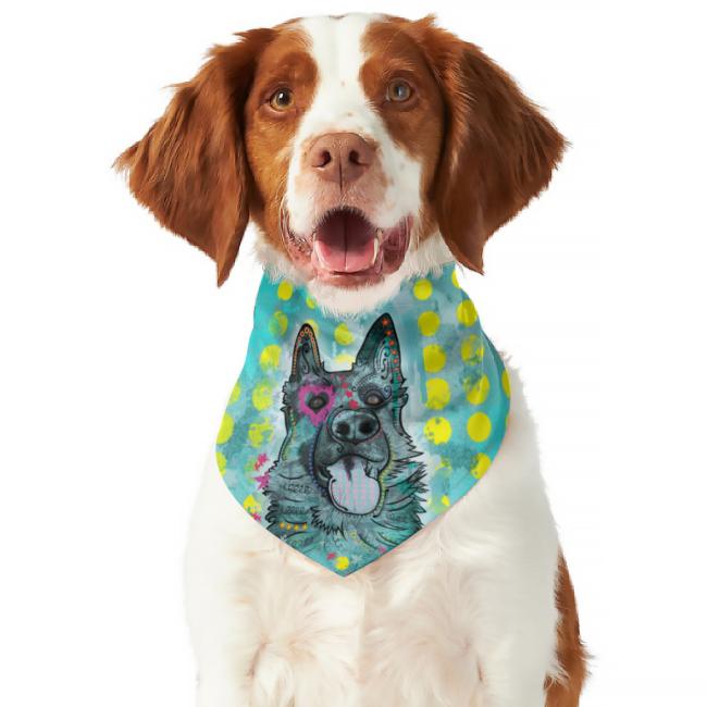 Hunde-Bandana Eddy - Popart Hundedesign, 100 % Polyester, 70x30 cm, verstellbar, waschbar